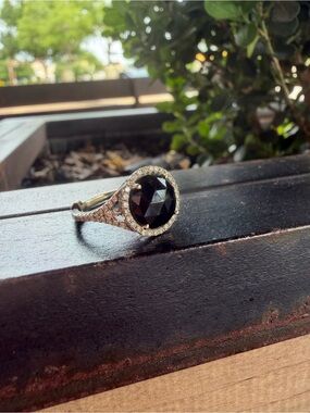 18k white gold diamond onyx Ring - Women Jewelry